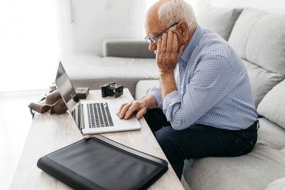 Older man on the computer